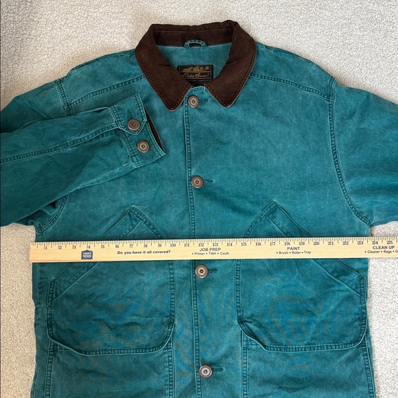 Vintage Eddie Bauer Barn Chore Jacket Double Pocket Green Corduroy Mens Medium - Picture 8 of 12